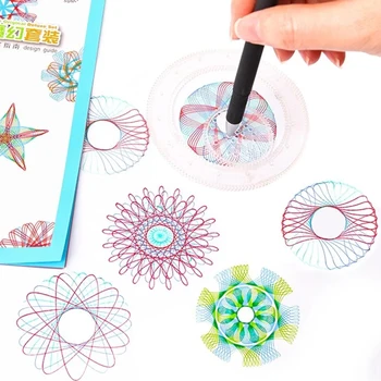 

Flower Ruler Magic Set DIY Art Painting Multi-function Puzzle Spirograph Geometric Gears Drawing Tools Set Child Graffiti Toy