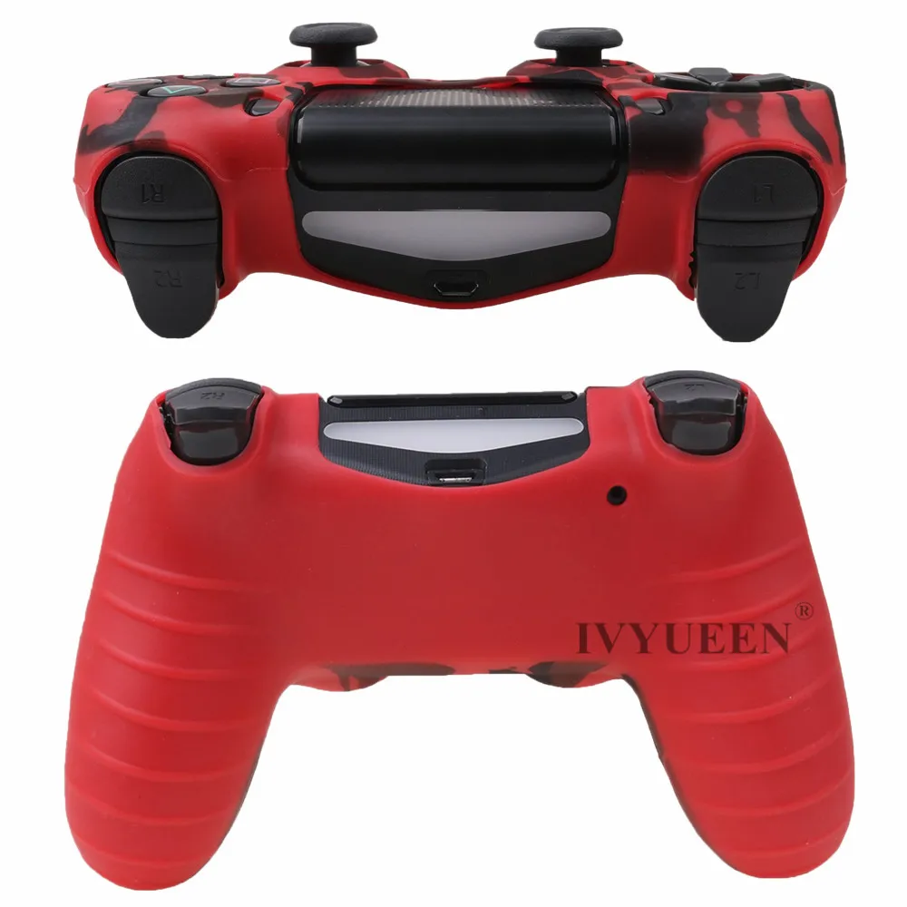 IVYUEEN для Dualshock 4 силиконовая камуфляжная Защита Чехол для playstation 4 PS4 DS4 Slim Pro контроллер кожи с 8 захватами для большого пальца