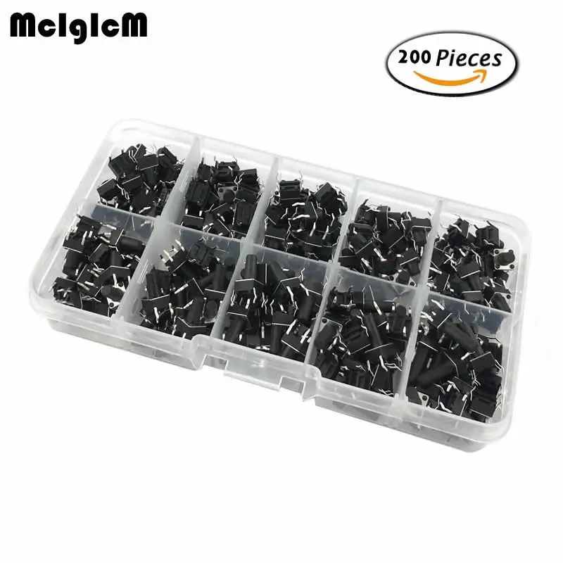 

MCIGICM push button switch micro electric tactile push button switch momentary tact dip through-hole 4pin kit 6*6mm switches
