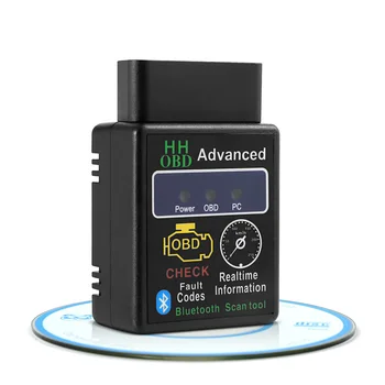 

HH OBD Advanced MINI ELM327 v2.1 Black Bluetooth OBD2 Car CAN Wireless Adapter Scanner Tool Bluetooth ELM327 HH OBD Interface