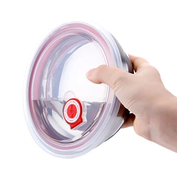 

3pcs Portable Round Plastic Bowl Lid Microwave Oven Dedicated Vacuum Food Container Food Storage Lunch Boxes Kitchen Accessories