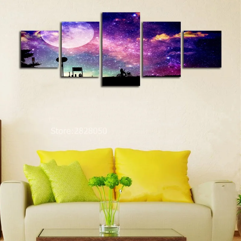 Восхитительный цвет мечты ночного видения без рамки 5 панелей холст искусство