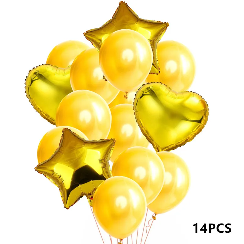 14 шт. Свадебные украшения воздушный шар "Конфетти" свадебный душ невесты праздничные вечерние Diy Декор для детского душа вечерние принадлежности - Цвет: Gold