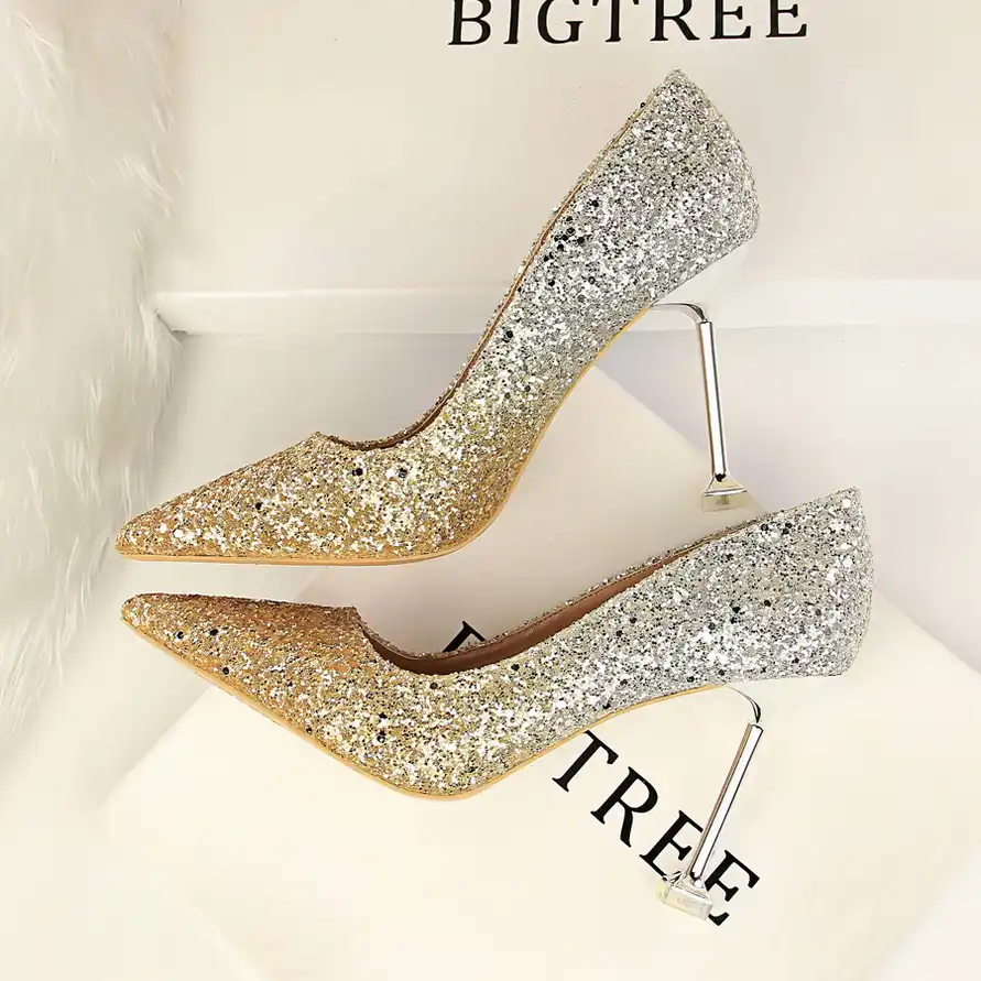 Glitter Sexy High Heels For Women Cheap 