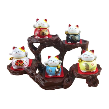 

Lucky Cats Ornaments Decoration Fortune Cat Craft Car Hotel Restaurant Home Decor Cat Miniature Store Opening Gifts Resin Crafts