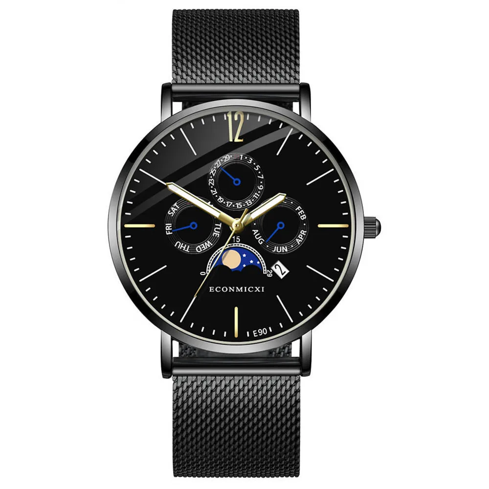 Модные мужские часы из сплава бизнес кварцевые наручные часы сетка ремешок 30 м Водонепроницаемые наручные часы Мужские часы Часы M20 - Цвет: C