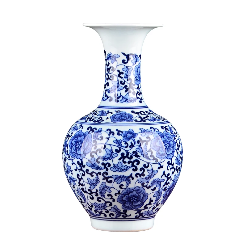 Jingdezhen антикварные синие и белые фарфоровые вазы сцепляющийся Лотос дизайнерское