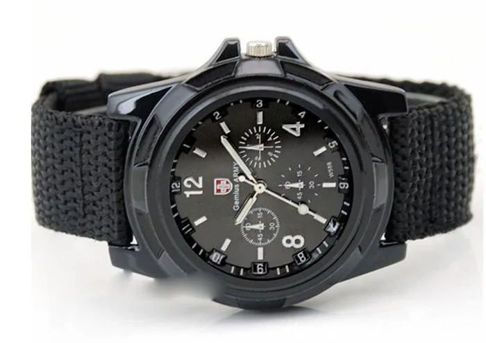 

Fashion Gemius Army Racing Force Military Sport Men Officer Fabric Band Watch  Nov21  2016 supper fun