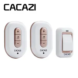 CACAZI Беспроводной звонок не Батарея нужно Водонепроницаемый smart дверной звонок беспроводной 120 м Пульт дистанционного AC 110 В-220 В 1 передатчик