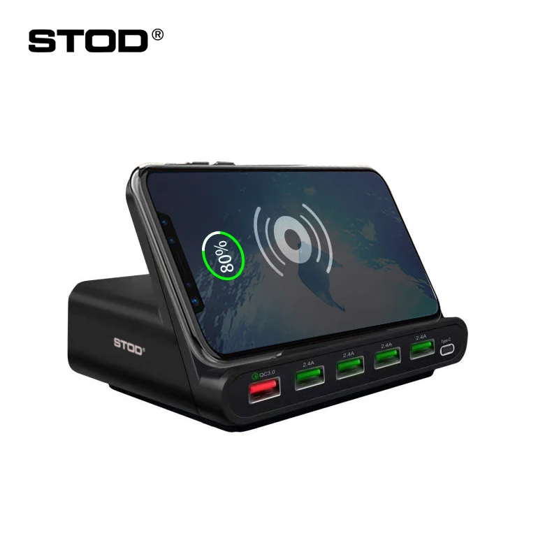 Qi Wireless Charger 10W USB Charging Station Quick Charge 3.0 Holder Type C For iPhone X Samsung Huawei Nexus Mi USB-C Adapter