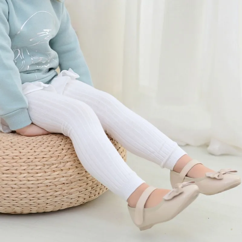 

Girls Pencil Pant 2018 Autumn Winter Kids Korean Knitted Leggings Solid Color Legging Baby Toddler Ankle Luster Pencil Pants
