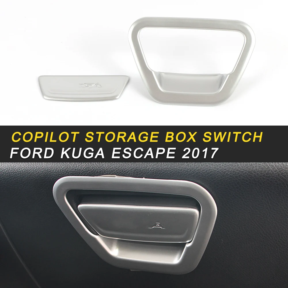 

Copilot Storage Box Switch Cover Trim Frame Sticker Interior Accessories for Ford KUGA Escape 2017 2018