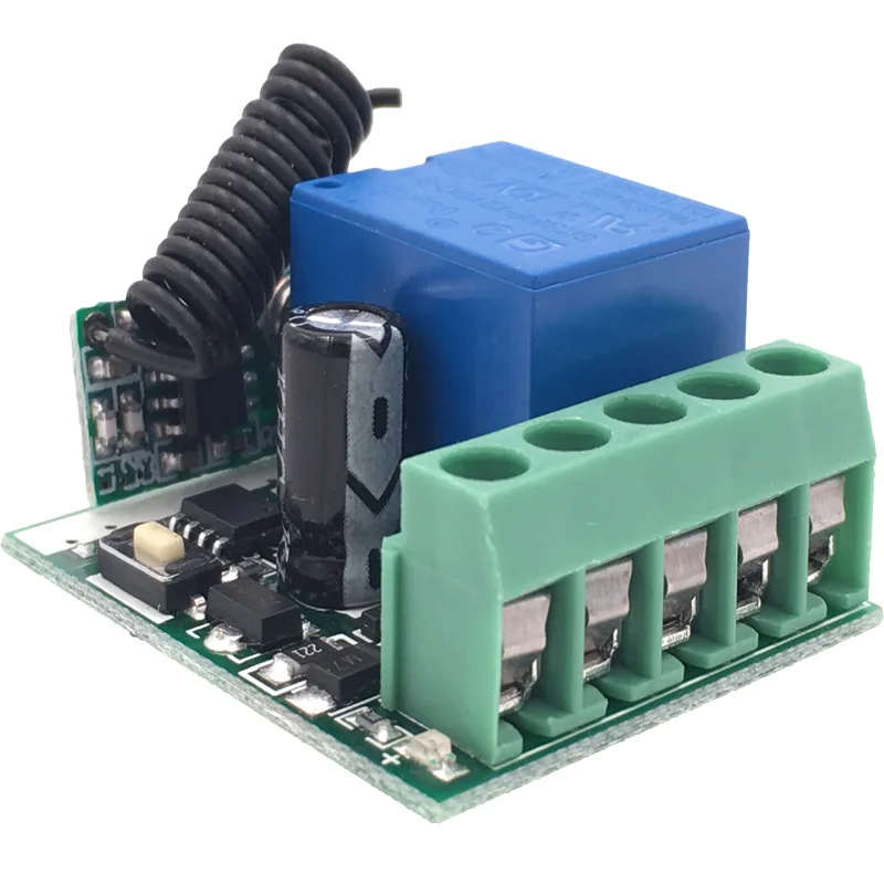 Universal Remote Control DC 12V 1 Channel 433MHz Relay Receiver Module RF Switch 1 Button Remote Control Gate Garage Switch