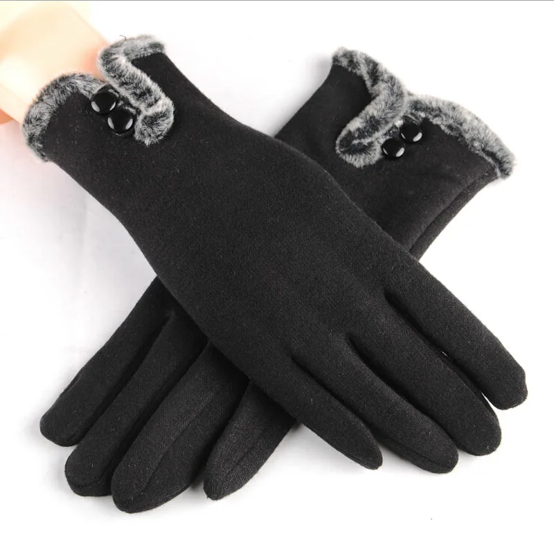 Hirigin зимние теплые женские перчатки модные перчатки с сенсорным экраном варежки теплые новые плюшевые перчатки принцессы
