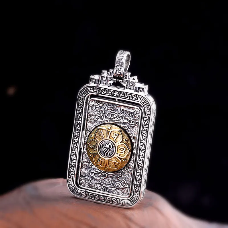 

Personality Silver S925 Pure Silver Jewelry Wholesale Taiyin Seiko Men's Nine Palaces Eight Diagrams Pendant