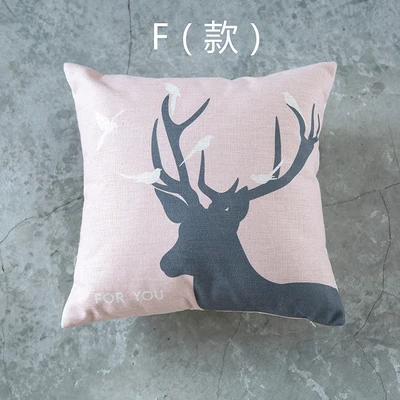 Nordic Стиль подушки декоративные слон серый диванные подушки Чехол с принтами оленя геометрический подушки Чехол для дивана размером 45*45 - Цвет: grey deer