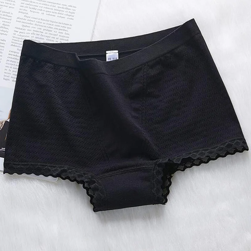 Flat angle black Плоский НИЗ и треугольная линия модальный корсет на бедра и талию Хлопок Кружева сплошной цвет без следа высокие эластичные плавки - Цвет: Flat angle black