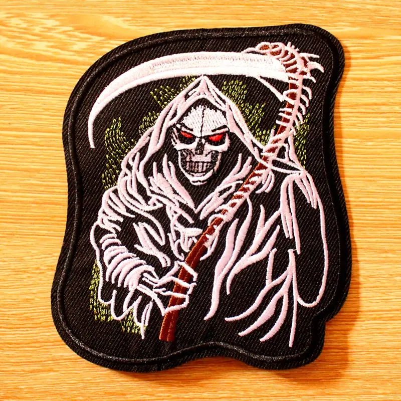 DIY нашивка в стиле панк Grim Reaper вышитые патчи для одежды утюжок на заплатках одежде