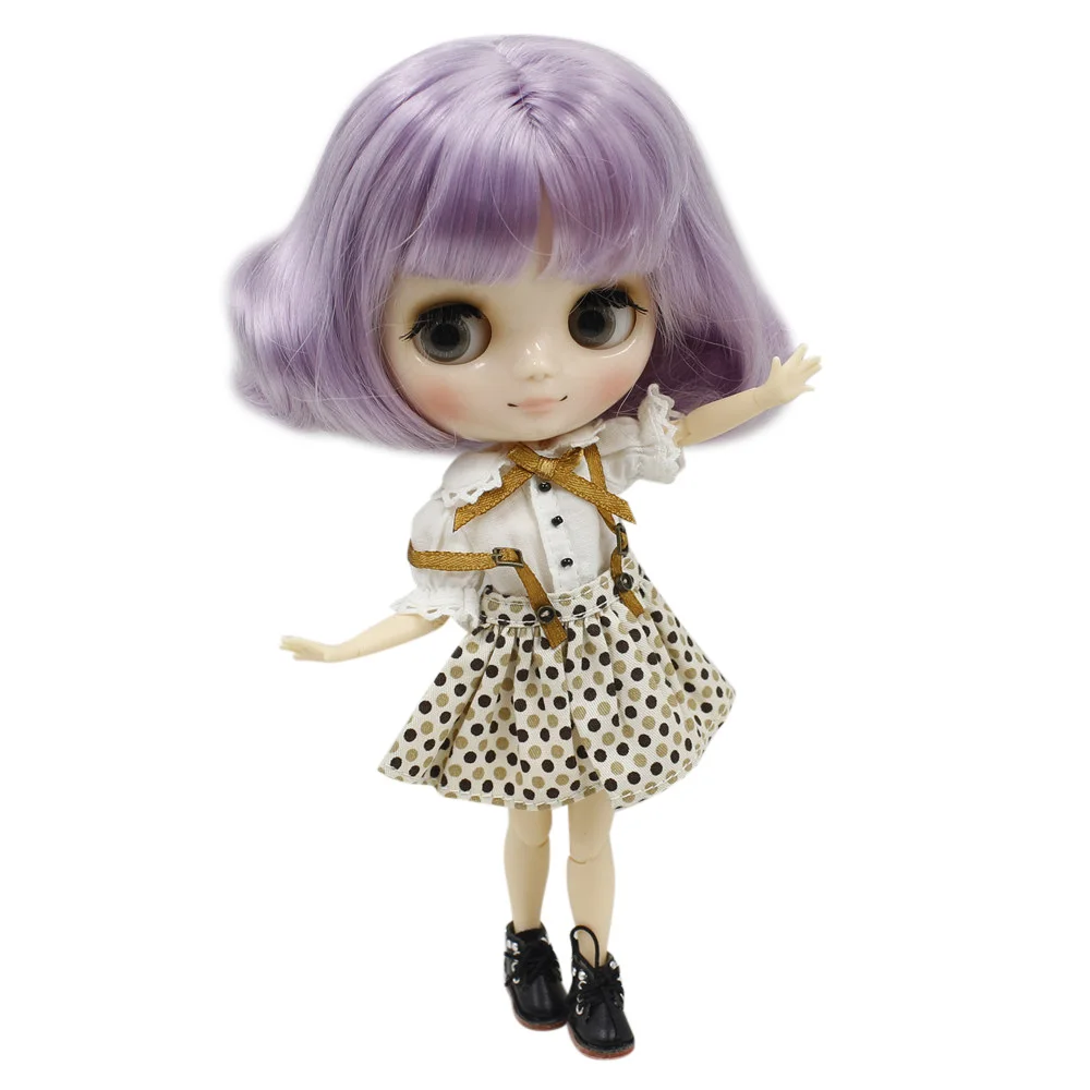 Обнаженная кукла Blyth Middie с фиолетовыми короткими волосами 20 см игрушки сделай сам