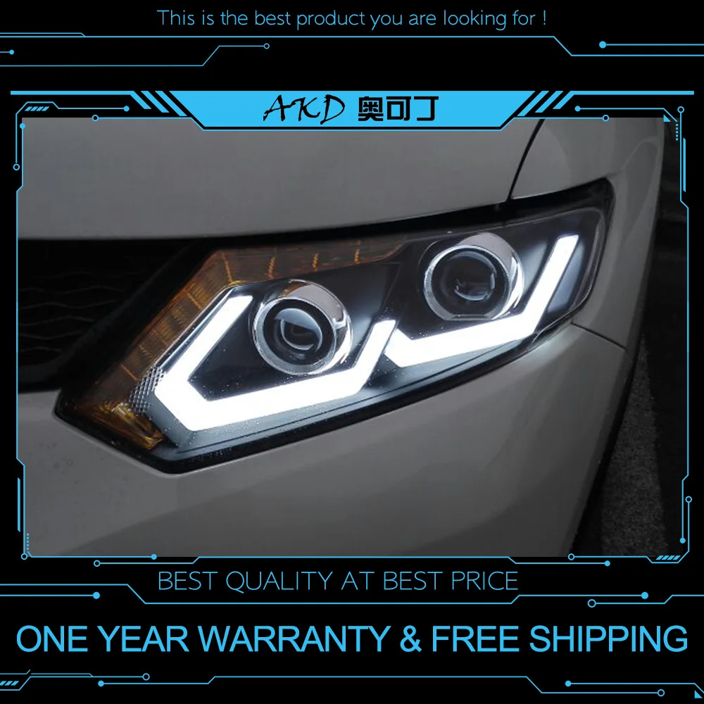 AKD tuning cars Headlight For Nissan X Trail Xtrail Headlights LED DRL