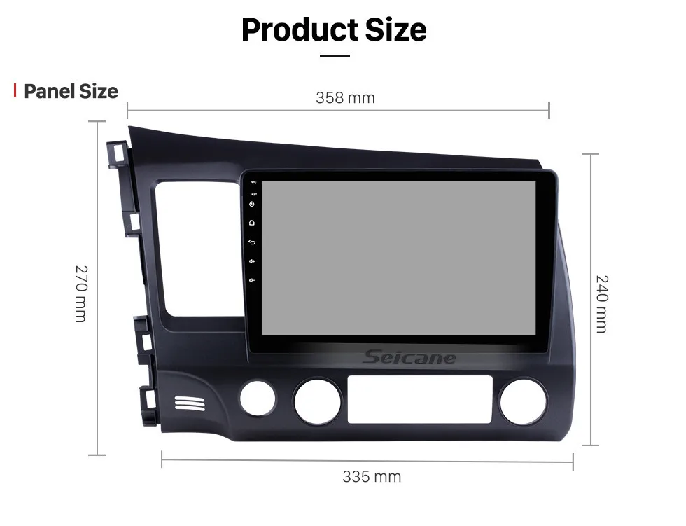 Excellent Seicane 10.1 inch Android 7.1/ Android 8.1 Car GPS Navigation Radio Unit Player for 2006 2007 2008 2009 2010 2011 Honda Civic 19