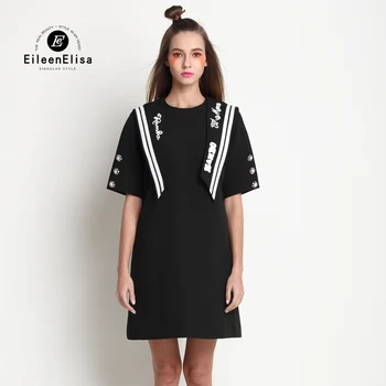 

Fashion Designer Dress Women's High Quality Sailor Collar Women Dress Black Summer Dresses 2017