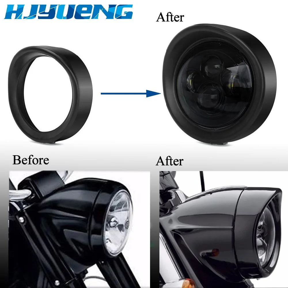 HJYUENG Motorcycle accessories 7" Headlight Chrome 7Inch Headlight