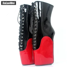jialuowei New Arrive 18CM Extreme High Heel Hoof Sole Heelless Wedge Ballet Boots Pointed Toe Lace-up Mixed Colors Ankle Boots цена jialuowei New Arrive 18CM Extreme High Heel Hoof Sole Heelless Wedge Ballet Boots Pointed Toe Lace-up Mixed Colors Ankle Boots цены онлайн