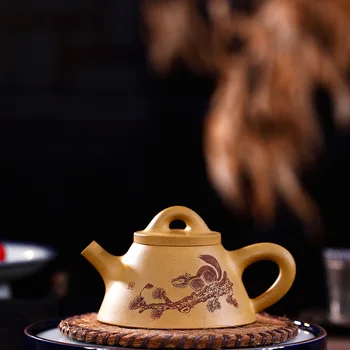 

Yixing Teapot Pure Manual Raw Ore Gold Section Mud Squirrel Overlord Shipiao Kettle Kung Fu Tea Have Household Infusion Of Tea