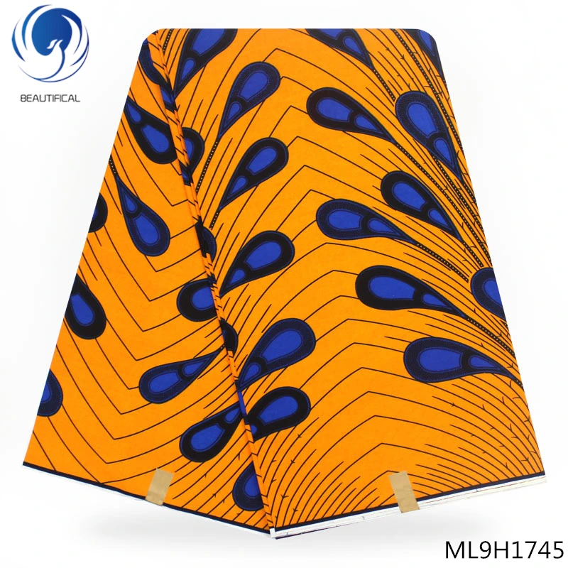 

LIULANZHI Yellow african wax 2019 Dutch wax fabric high quality dutch batik wax fabric for big occasion ML9H1728-ML9H1749