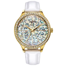 5 Colors Lady Woman Watch Japan Quartz Hours Best Fashion Dress Bracelet Rainbow Mermaid Scale Leather