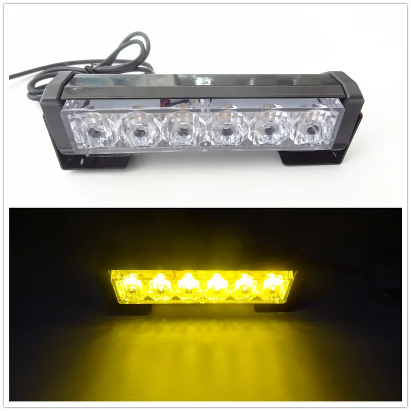 

1x 6 LED High Power Strobe Light Fireman Flashing Police Emergency Warning Fire Flash Car Truck. White Amber Red 09010 DC 12v