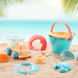 5-17 шт Ванна водные игры игрушки Портативный пляжные игрушки для песка комплект Животные замок из песка глиняная форма Лопата инструменты