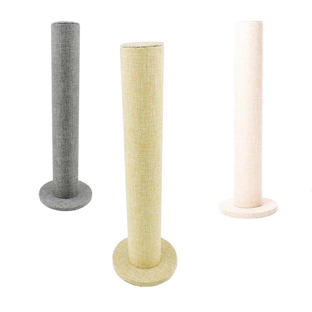 

1Pcs Linen T-Bar Vertical Jewelry Display Stand Holder Bracelet Showcase Bangle Watch Organizer Hair Ring Rack For Jewelry Store