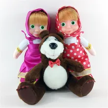 

3pcs Anime Gifts Masha and Bear Plush Toys Dolls Bear Russian Briquedos Kawaii Birthday Soft Kids Toy Stuffed High Quality LIO