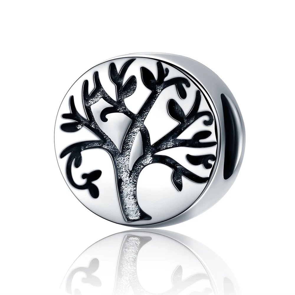 Оригинальные бусины шармы в виде семейного дерева|authentic 925 sterling silver|tree of life beadsilver