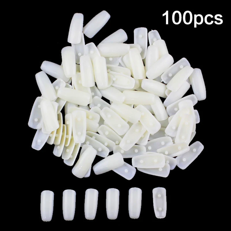 

Shellhard 100pcs Plastic Full False Nail Tips Fashion Nail Art Removable Practice Tips For Training Display Stand Holder