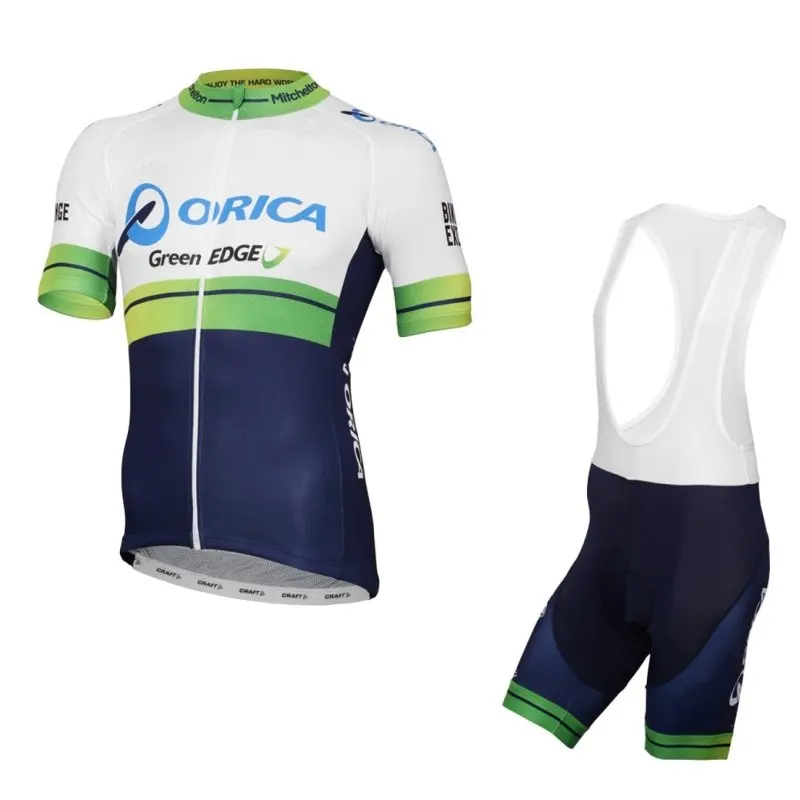 

2016 pro team orica cycling jersey kits Short sleeve bike cloth MTB Ropa Ciclismo Bicycle maillot jersey and bib shorts GEL pad