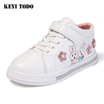 

KEYITODO Children's Sneakers girl shoes 2019 new autumn winter plush lining girls shoes soft breathable girls sneakers C565