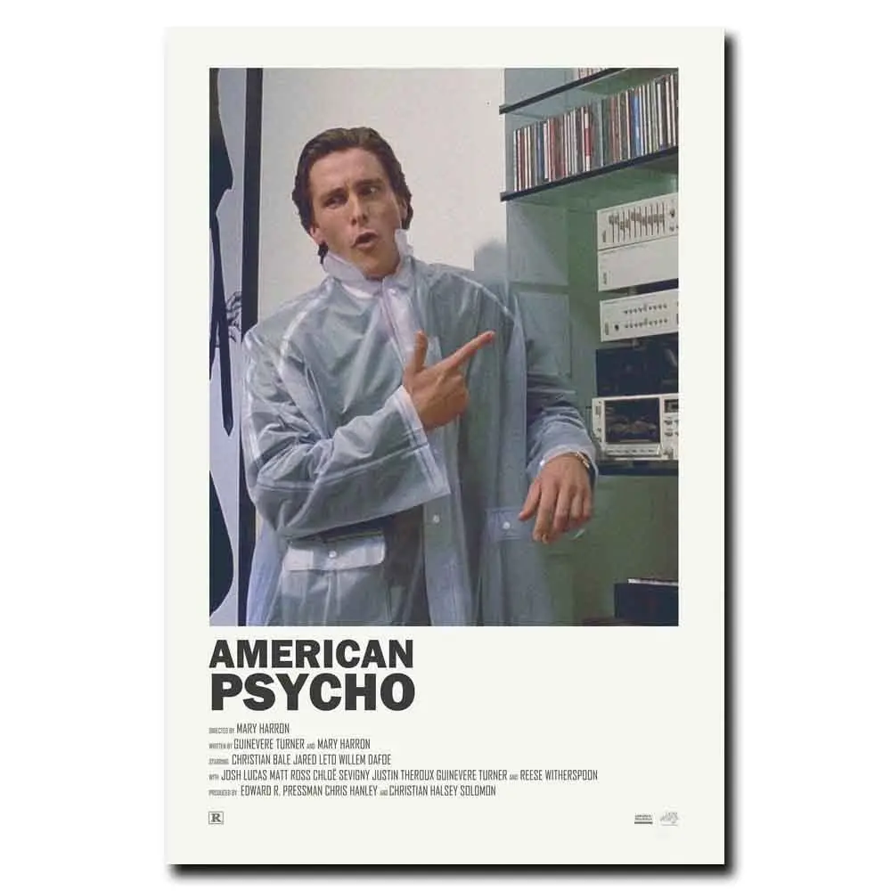 

FX2197 Hot American Psycho 80s Classic Horror Movie Film Character Poster Art Silk Light Canvas Home Room Wall Printing Decor