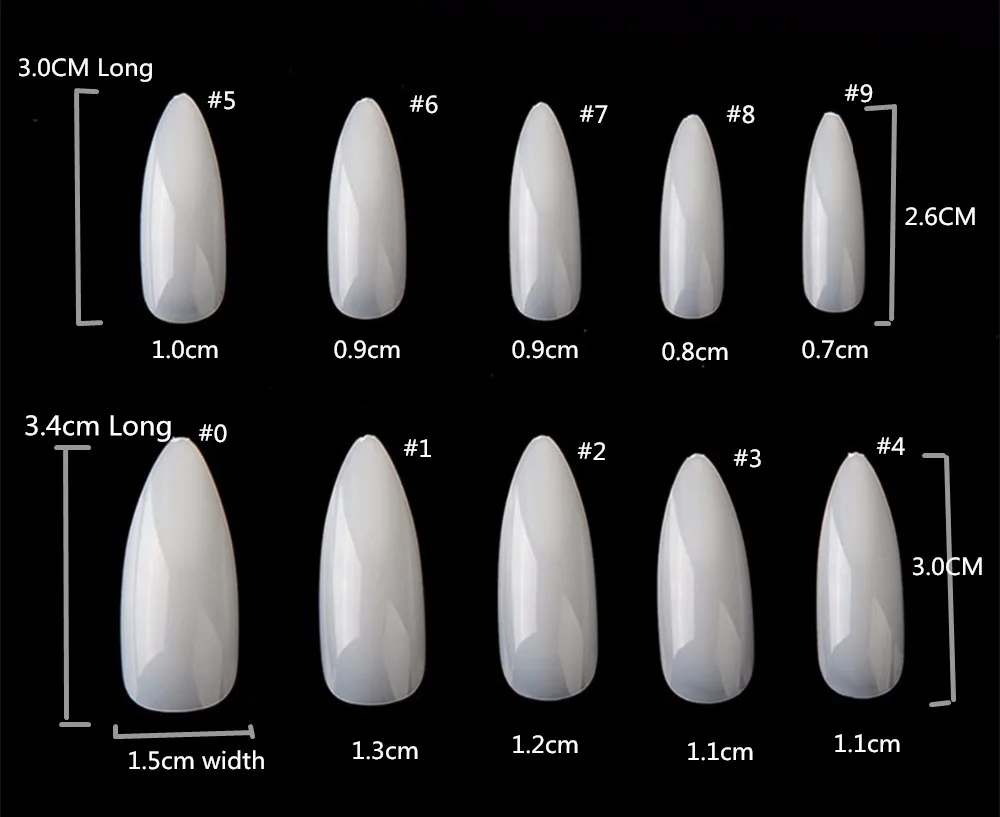 Makartt длинные стилеты 500 шт ногтей советы чистые/натуральные острые концы накладные Маникюр для кончиков ногтей Искусственные ногти салон A0493
