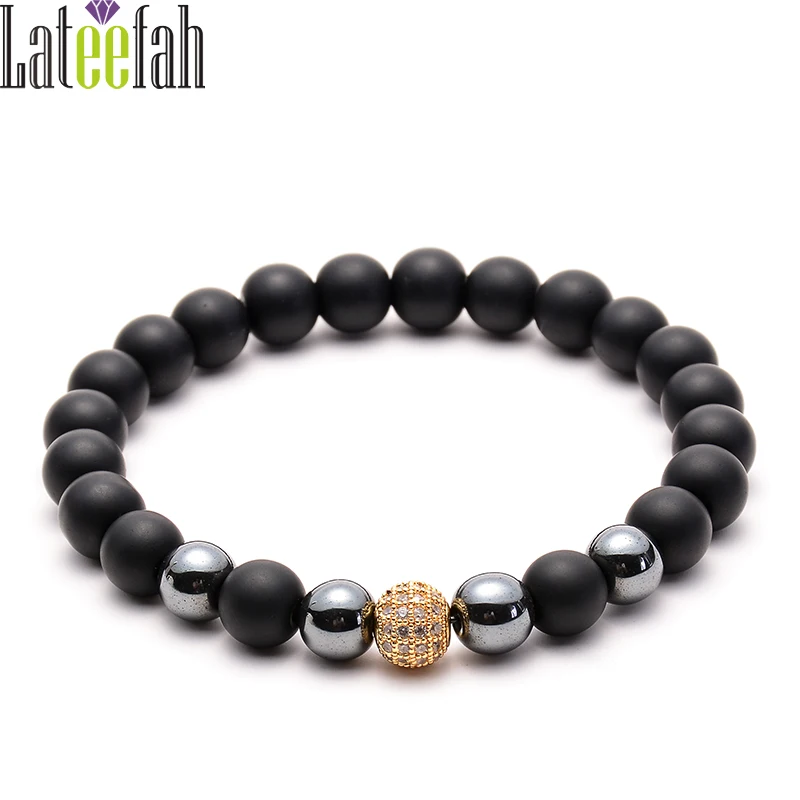 

Lateelah Fashion Jewelry Real Natural Stone Bracelet Volcano Stone Bracelet Stone Bracelet for Men King for 8mm
