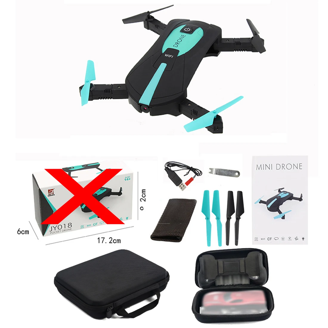

JY018 WiFi FPV Quadcopter Mini Foldable Selfie Drone RC Pockage Dron with 0.3MP / 2MP Camera FPV RC Quadcopter