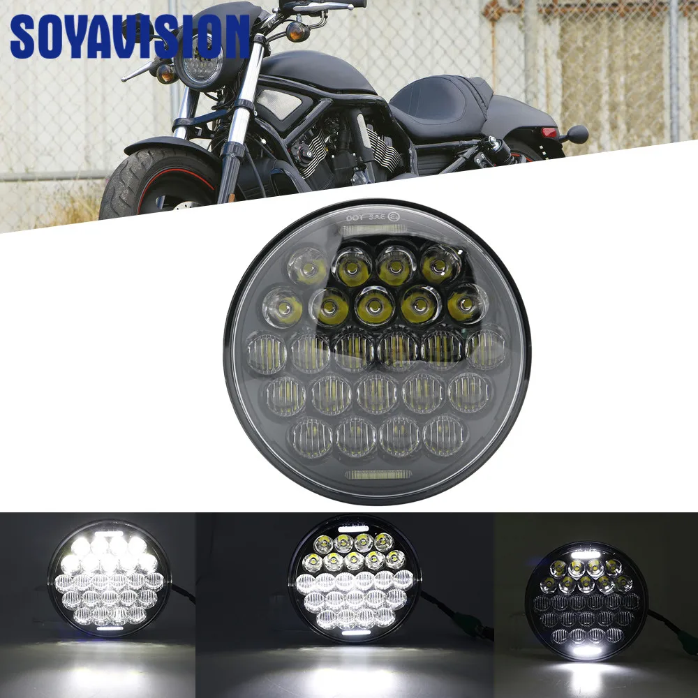 5.75" LED Motorcycle Headlight High/Low Beam DRL LED Headlamp Driving