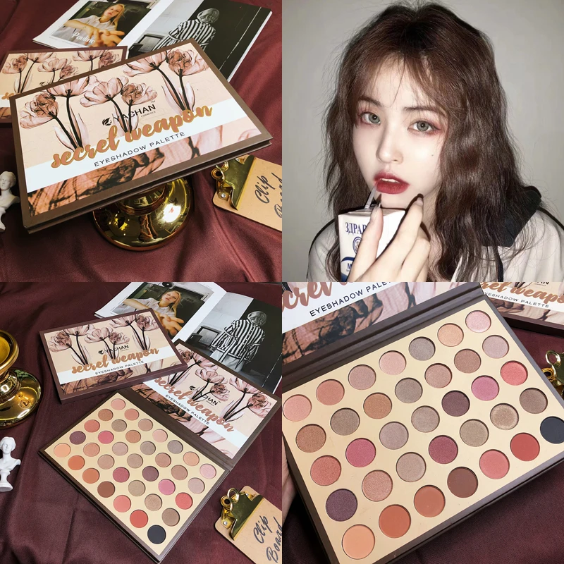 

Makeup Eyeshadow Palette 35 Warm Color Pigment Eyshadow Palette Waterproof Matte Eyeshadow Glitter Shimmer Eyeshadow Pallete