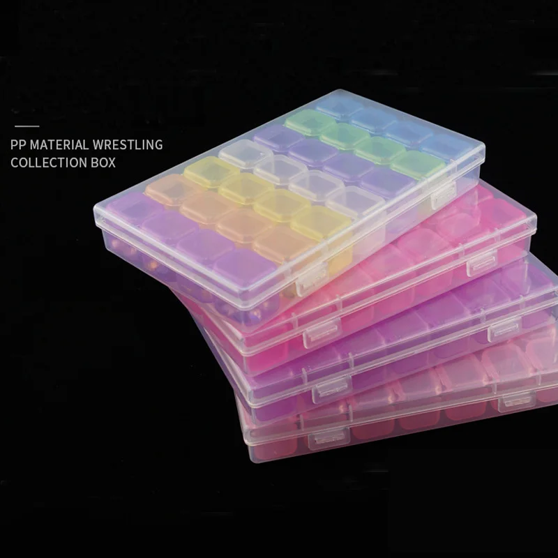 

5 Color Diamond Painting Embroidery Accessories Nail Glitter Rhinestone Beads Storage Box Cross Stitch Cases Storage Organizer