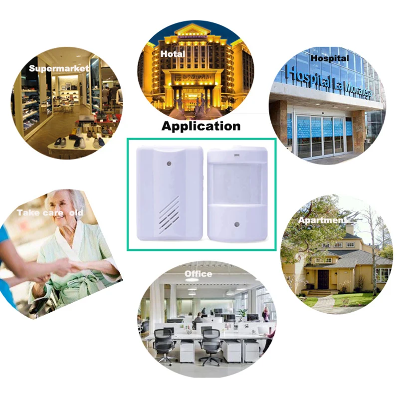 Беспроводной ПИР инфракрасный движения Сенсор детектор сигнализации + 2 приемники Дверные звонки дома магазина сигнализации безопасности