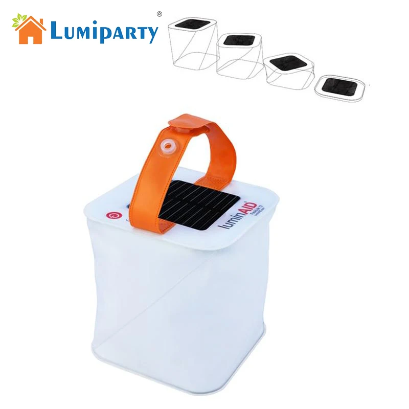 LumiParty Лидер продаж складной надувной куб солнечный светильник водонепроницаемый уличный фонарь переносной 3 режима светодиодный светильник для сада