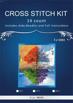 

colorful tree Counted Cross Stitch14CT similar dmc Cross Stitch Sets DIY Cross Stitch Kits for Embroidery Home Decor Needlework