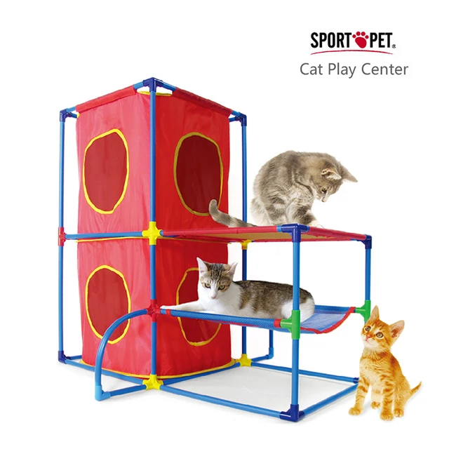 New Sport Pet Designs Cats Fun Playground Play Center Tower Kitty Toy